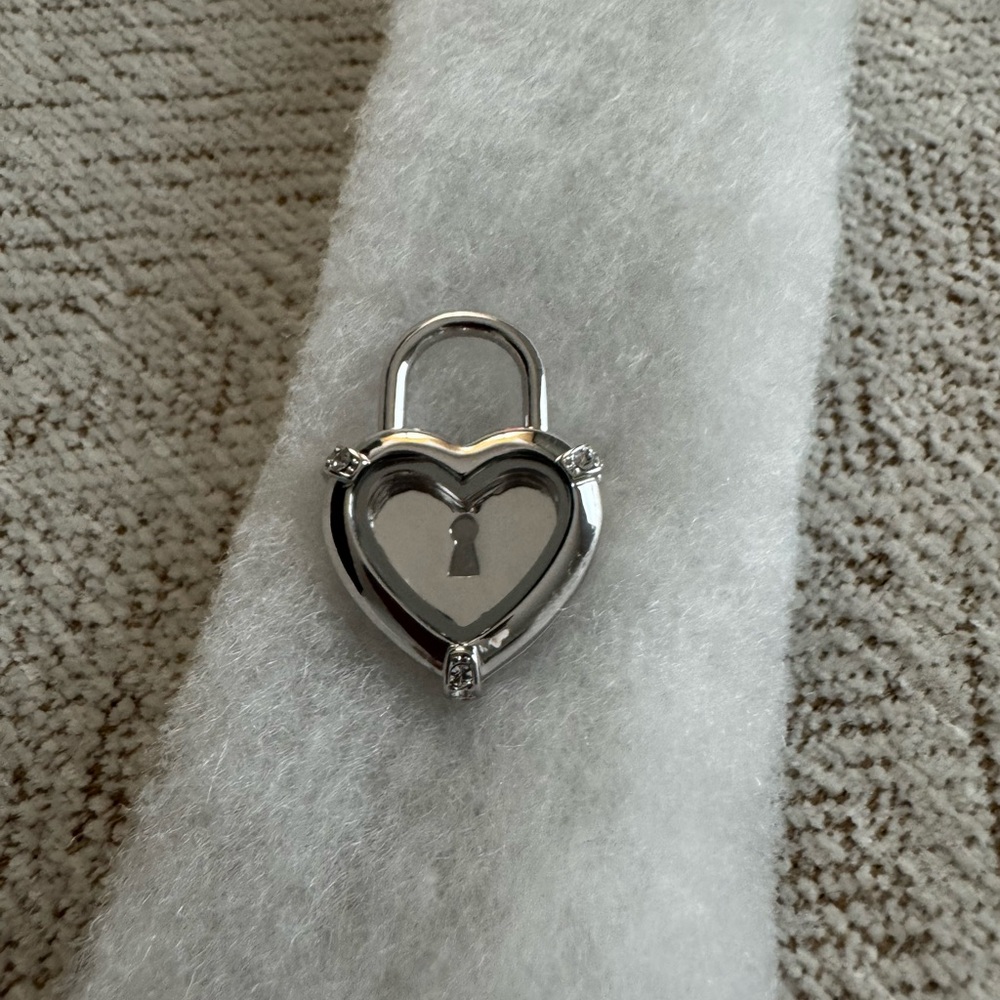 Origami Owl Heart-Shaped Silver Padlock Pendant